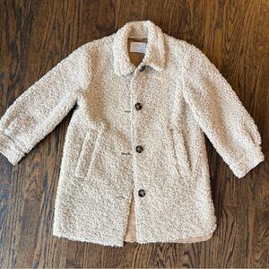 Zara Girls Beige Teddy Coat